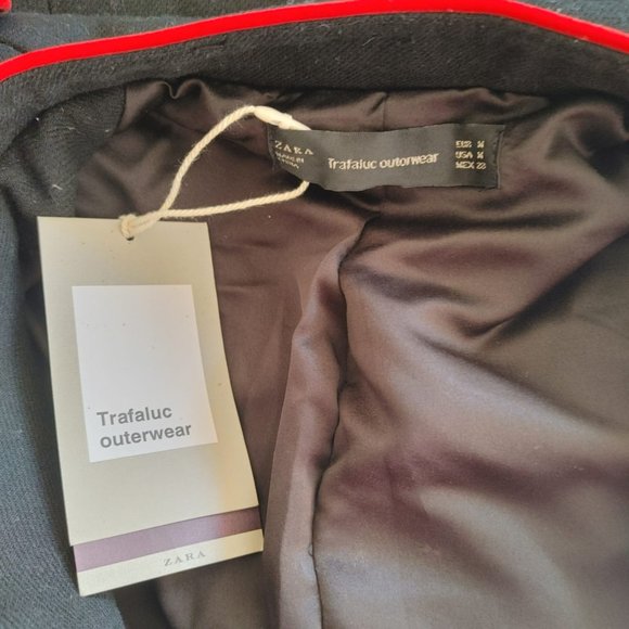 NWT Zara Trafaluc Military Style Embroidered Mandarin collar Blazer. M - Picture 8 of 14